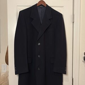 Vintage Wool Long Navy Coat - Saks Fifth Avenue Men's Medium